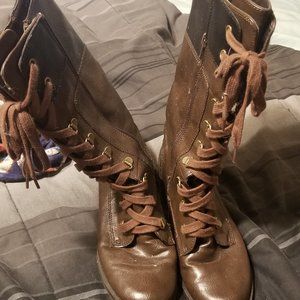 Aerosoles Two toned Lace up riding boots